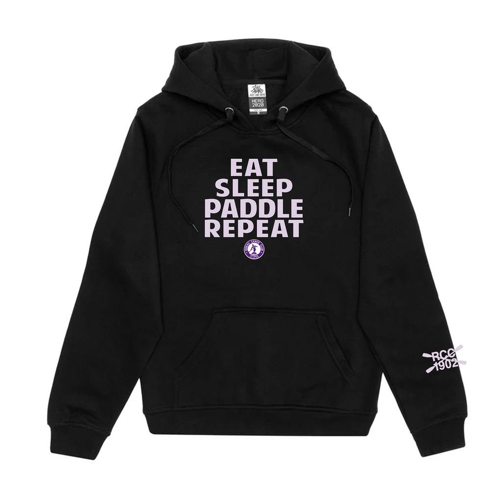RIDEAU CANOE CLUB - Eat, Sleep, Paddle, Repeat Hoodie Sweatshirt - black
