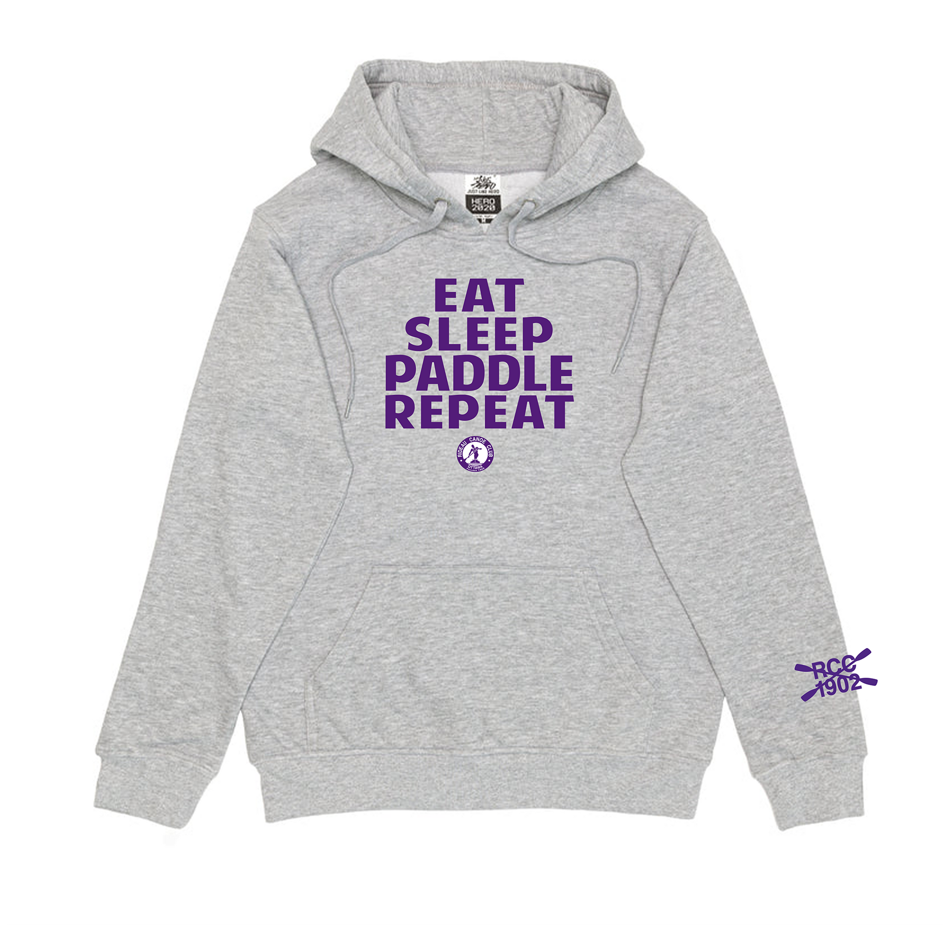 RIDEAU CANOE CLUB - Eat, Sleep, Paddle, Repeat Hoodie Sweatshirt grey