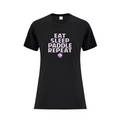 RIDEAU CANOE CLUB - Eat, Sleep, Paddle, Repeat T-Shirt (Ladies) - black