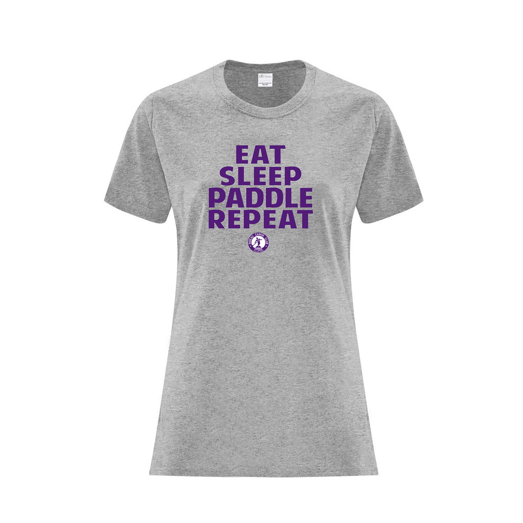 RIDEAU CANOE CLUB - Eat, Sleep, Paddle, Repeat T-Shirt (Ladies) - grey
