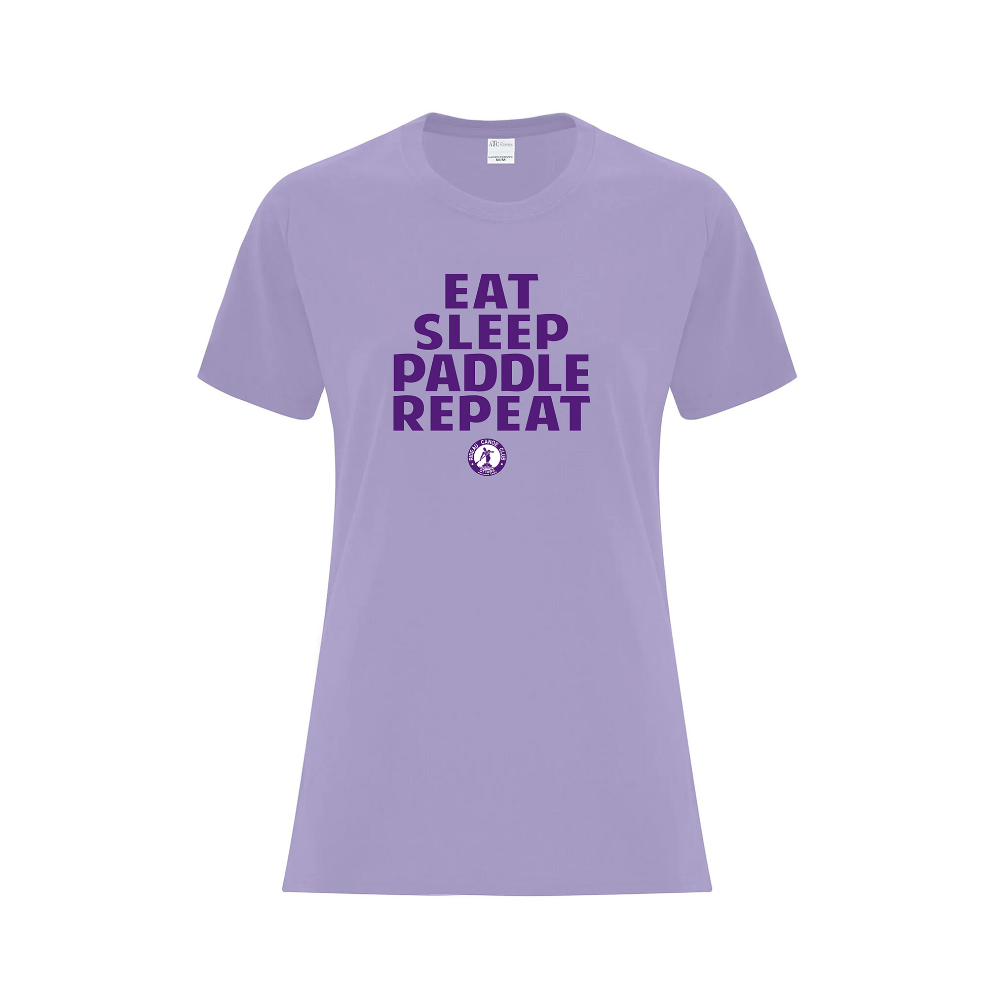 RIDEAU CANOE CLUB - Eat, Sleep, Paddle, Repeat T-Shirt (Ladies) - lavender