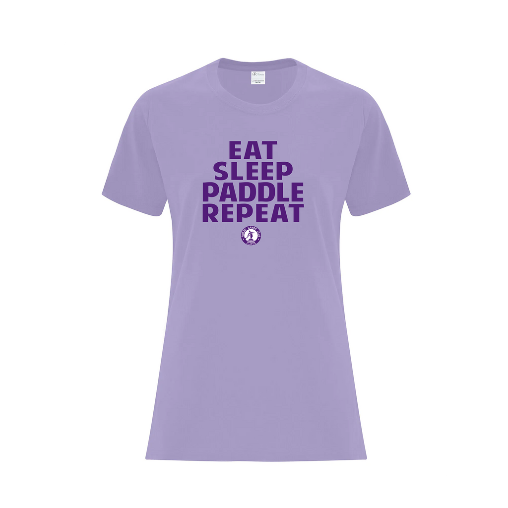 RIDEAU CANOE CLUB - Eat, Sleep, Paddle, Repeat T-Shirt (Ladies) - lavender
