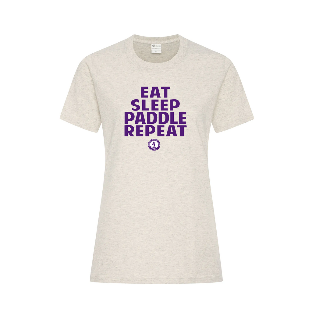 RIDEAU CANOE CLUB - Eat, Sleep, Paddle, Repeat T-Shirt (Ladies) - oatmeal