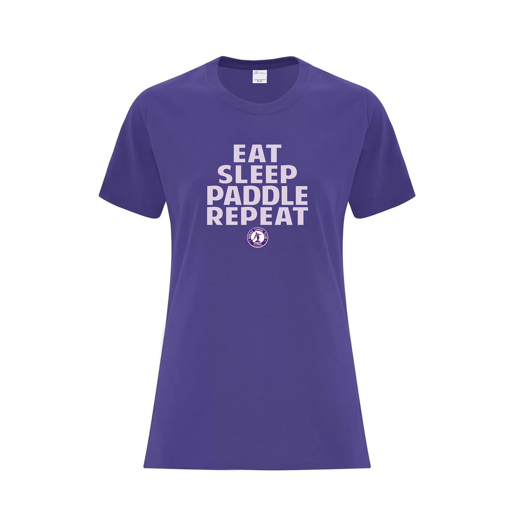 RIDEAU CANOE CLUB - Eat, Sleep, Paddle, Repeat T-Shirt (Ladies) - purple