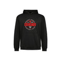 A black pullover hoodie with a red and white circular 'Prescott Russell Rockets Basketball' graphic on the chest, displayed against a solid white background.