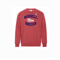 Heather Red Crewneck sweatshirt with Russell Soccer Mom logo on front