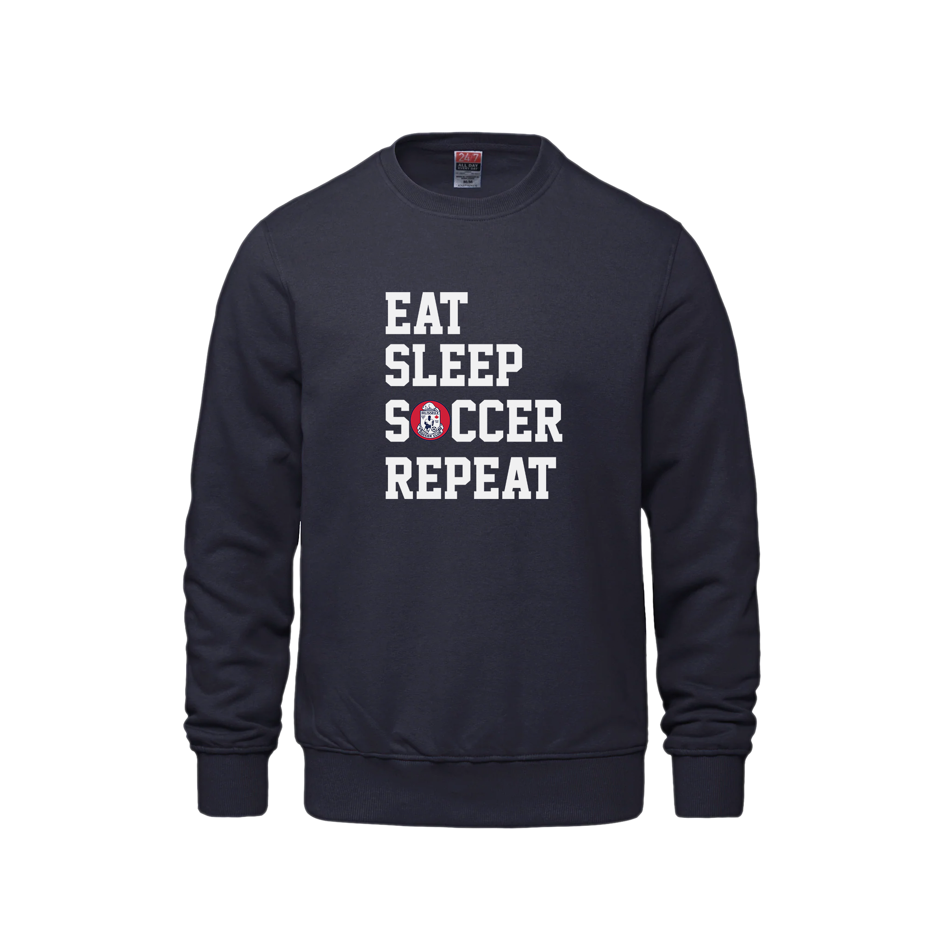 RUSSELL SOCCER CLUB - Crewneck (Eat, Sleep, Soccer, Repeat)