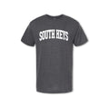 A grey t-shirt with the text 'SOUTH KEYS' printed in white on the chest.