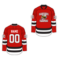 Red hockey jersey with 'Ottawa Sting' logo on a white background
