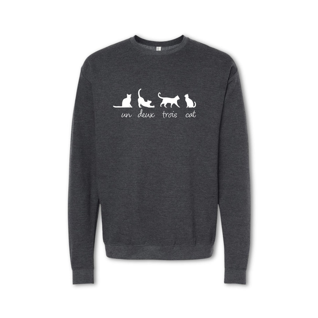 UN DEUX TROIS CAT Sweatshirt - Cat Lover Crewneck & Hoodie - grey