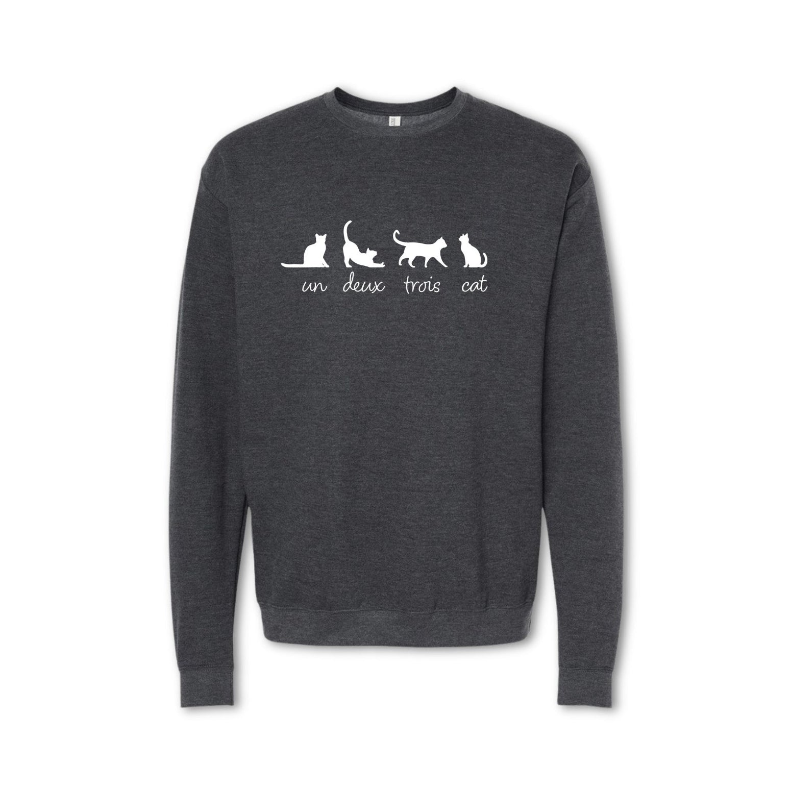 UN DEUX TROIS CAT Sweatshirt - Cat Lover Crewneck & Hoodie - grey