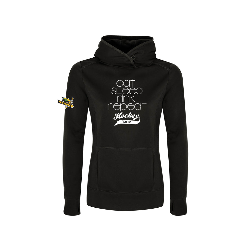LEITRIM HAWKS - Mom Performance Hoodie (Eat, Sleep, Rink, Repeat)