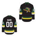 Hockey jersey decals with Leitrim Hawks logo on a white background