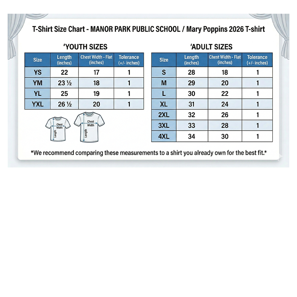 MANOR PARK PUBLIC SCHOOL - T-shirt Mary Poppins 2026 (Black)