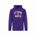 Purple hoodie with 'Ottawa South' text and basketball graphic on a white background