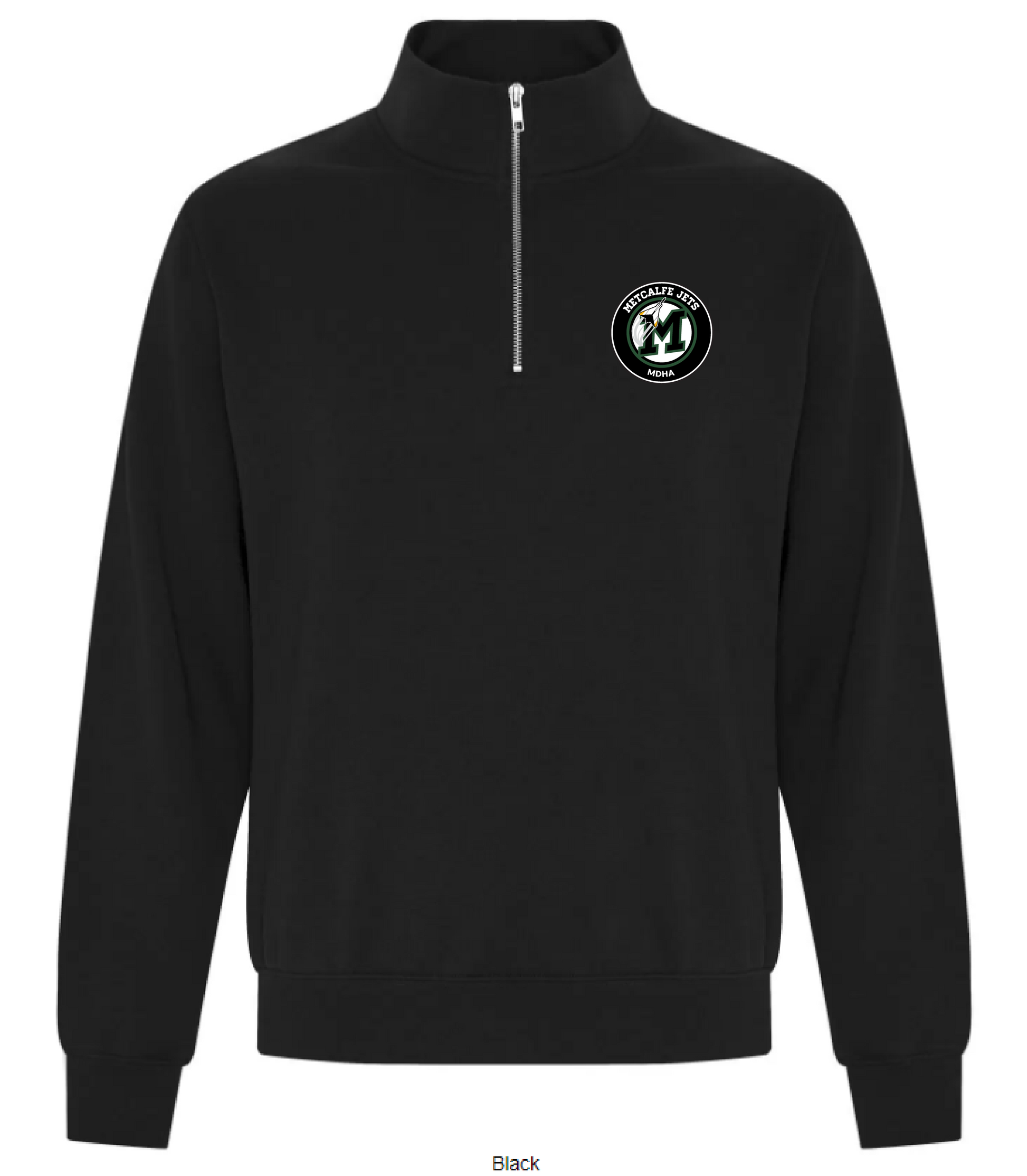 METCALFE JETS - Black 1/4 Zip Sweater