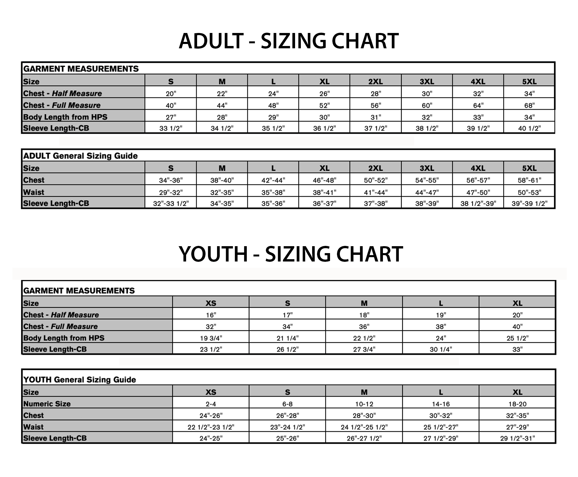OTTAWA STING - Centre Ice Cotton Hoodie with Pocket - sizing chart